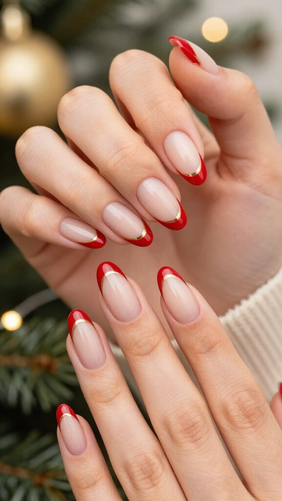 Red double French tips