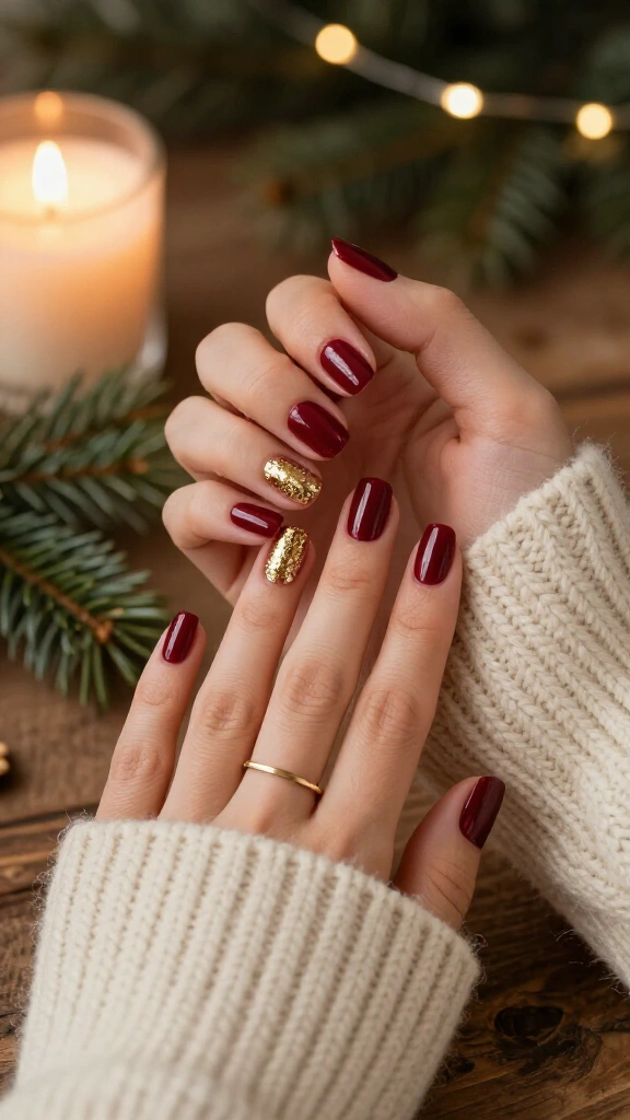 Deep Cranberry with Gold Micro-Foil