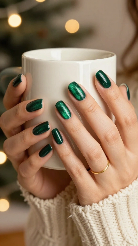 Emerald Green Velvet Cat-Eye