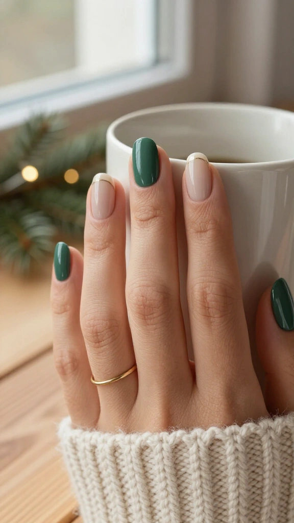 Soft Pine Green Negative Space Moons