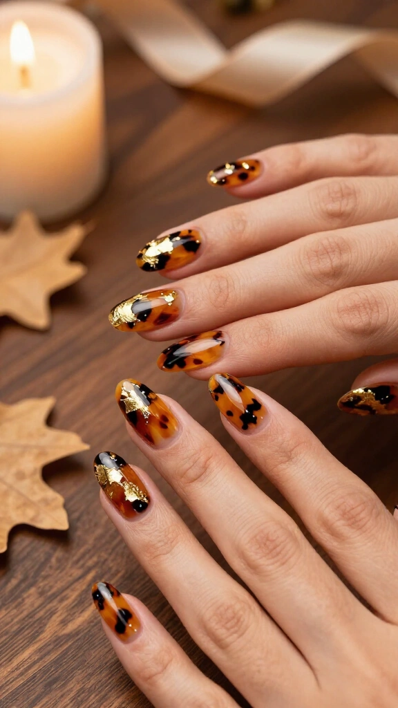 Tortoiseshell with Gold Foil Flakes