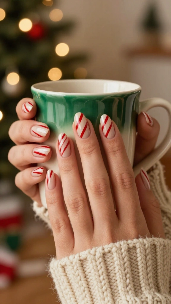 Classic Red and Cream Candy Cane Stripes