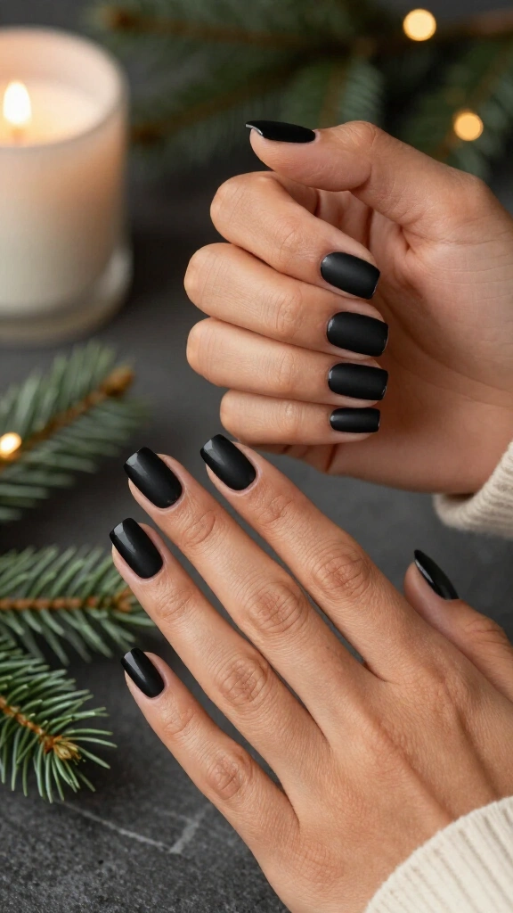 Matte Onyx with Glossy French Tips