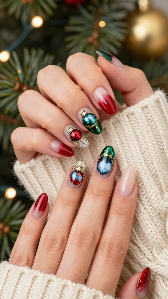 Hand-Painted Vintage Ornament Nails