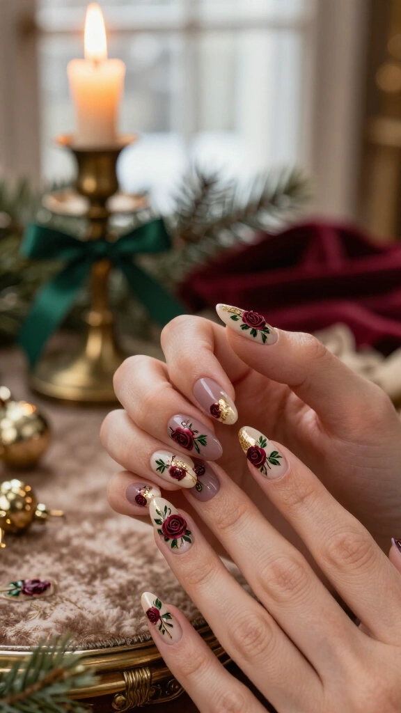 Victorian Christmas Rose Details