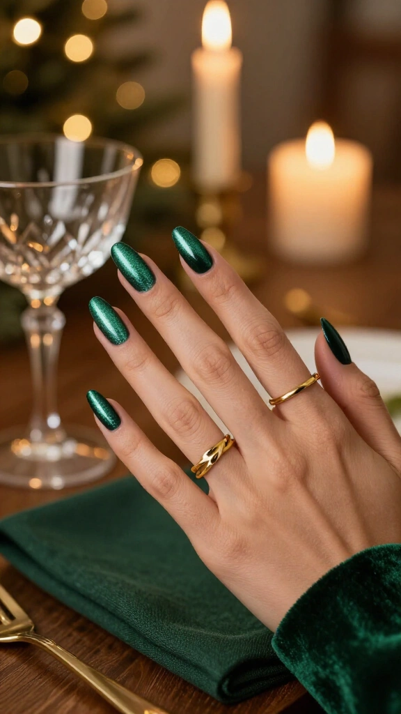 Deep Emerald Velvet Cat-Eye