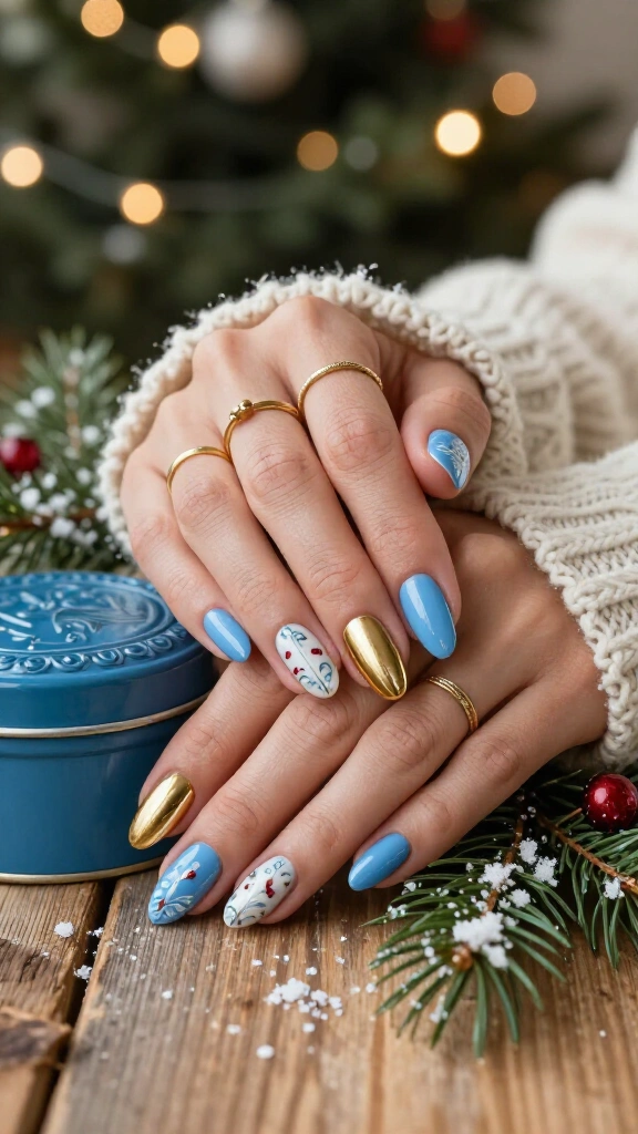 Christmas Cookie Tin Nails