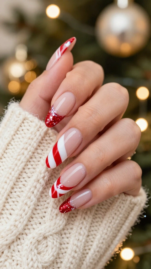Frosted peppermint candy cane swirls