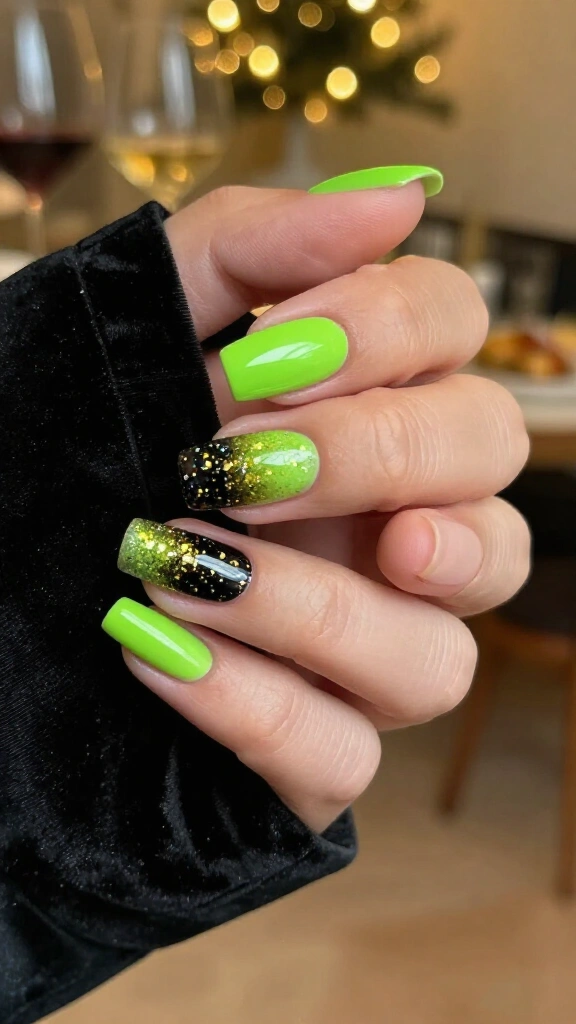 Neon Chartreuse Holiday Sparkle