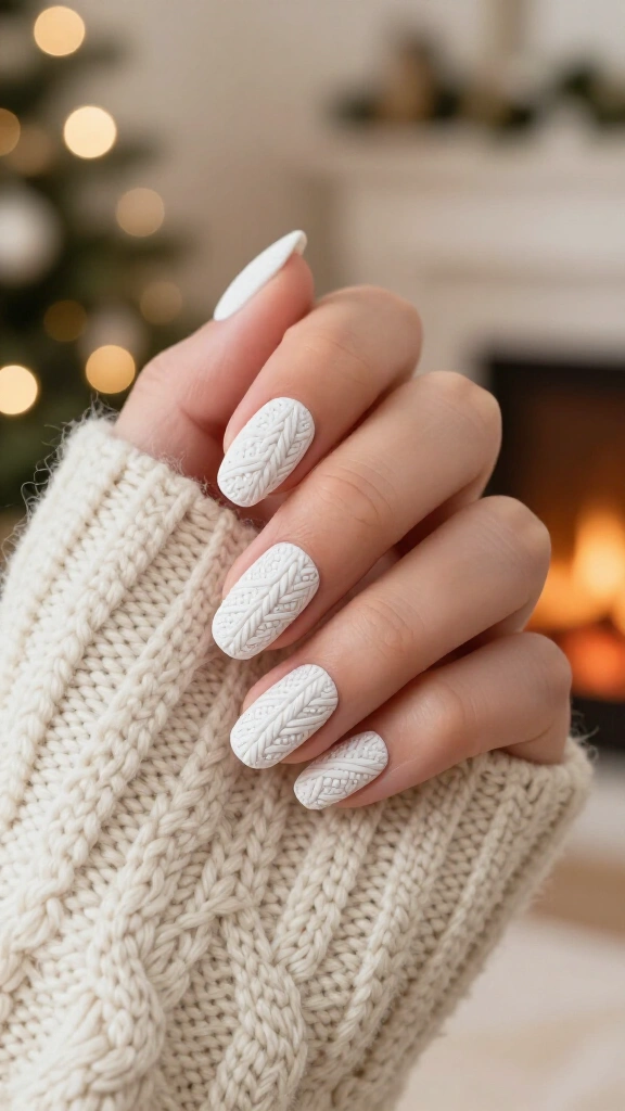 Cozy knitted sweater texture duck tips