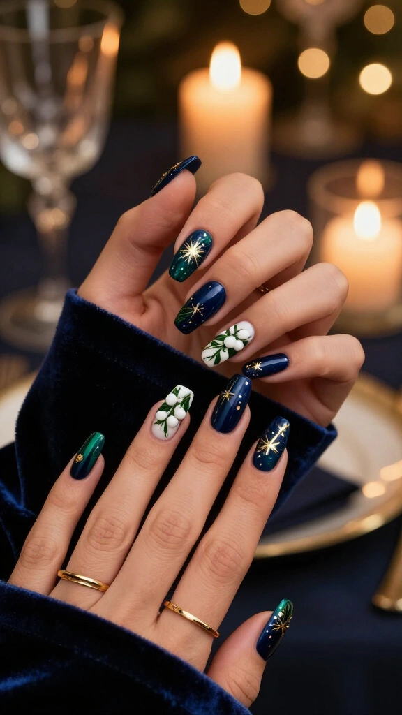 Midnight starry mistletoe flare