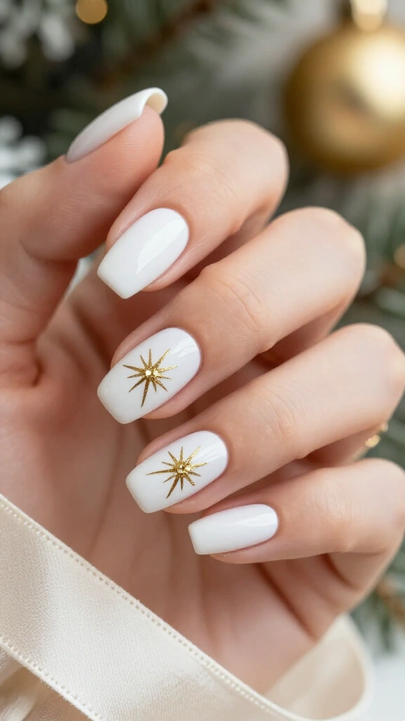 Minimalist Gold Starbursts on Crisp White
