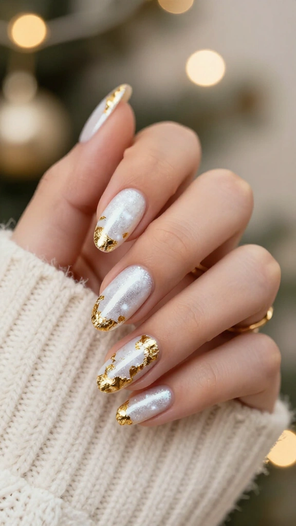White Velvet Cat-Eye with Gold Foil