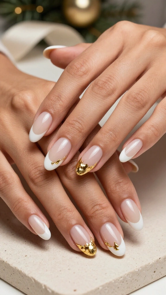 Gold Leaf Negative Space French