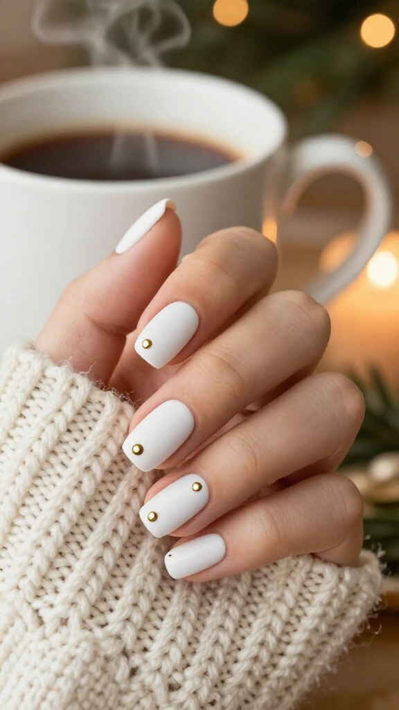 Micro Gold Studs on Matte White
