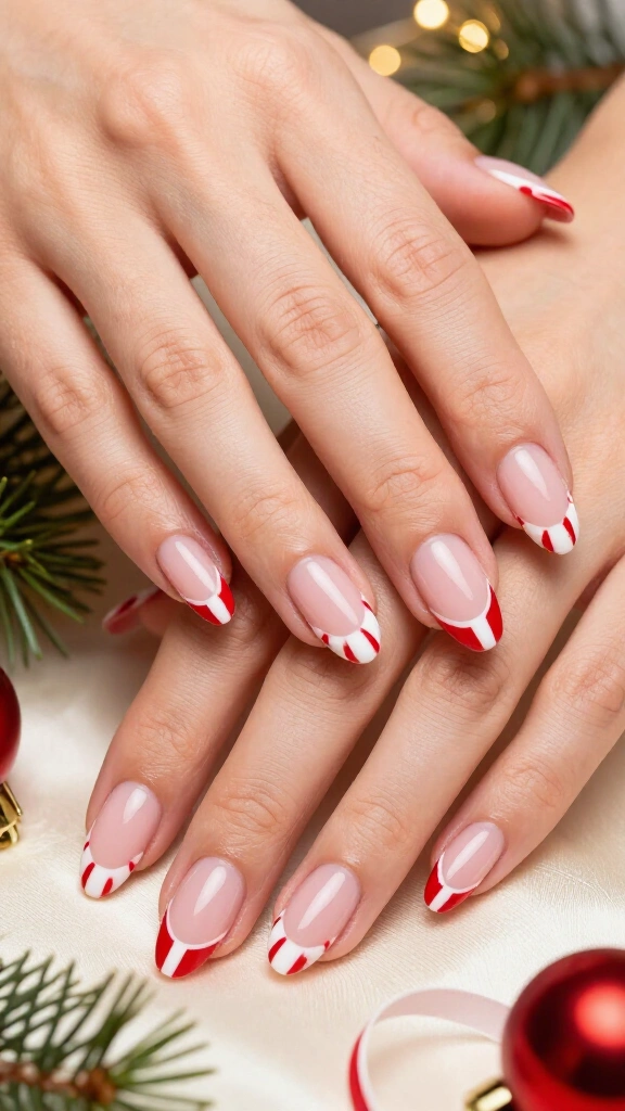 Peppermint Twist French Tips