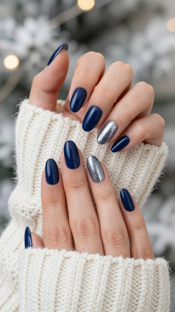 Deep Midnight Blue with Silver Dust