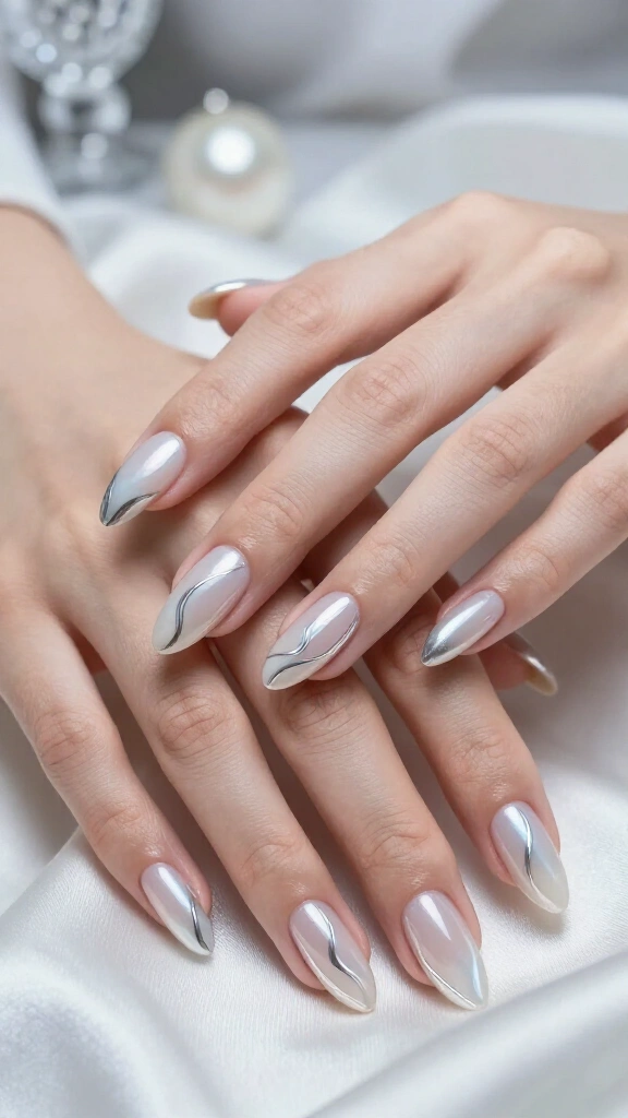 Spun sugar swirls and silver chrome