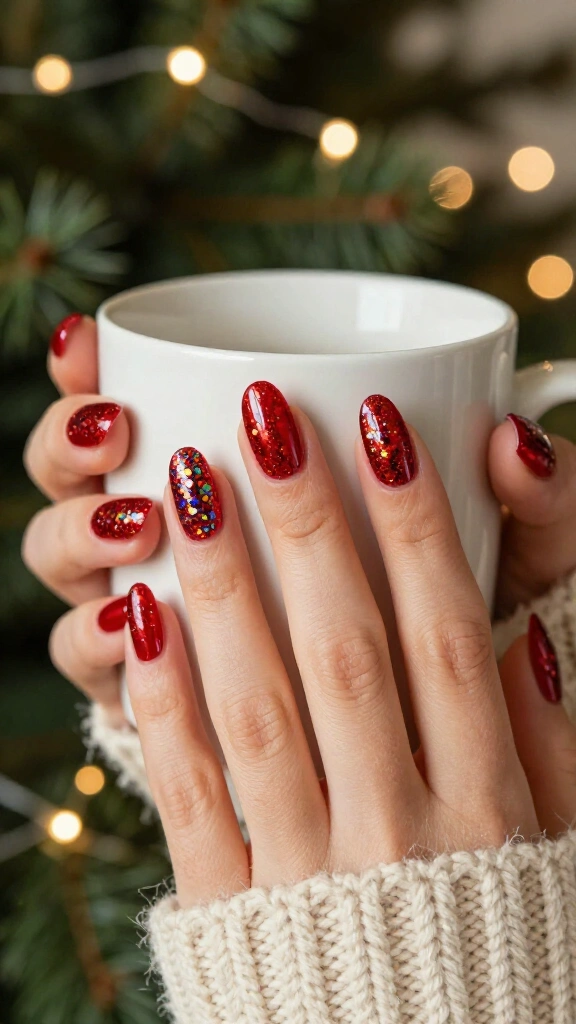 Candy Apple Red with Chunky Holo Top