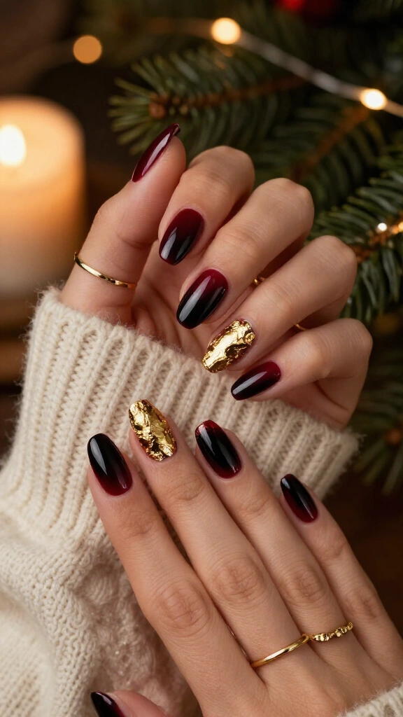 Golden Metallic Foil over Velvet Maroon