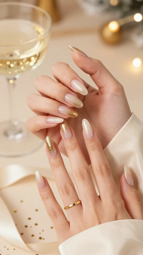 Sparkling champagne ombré