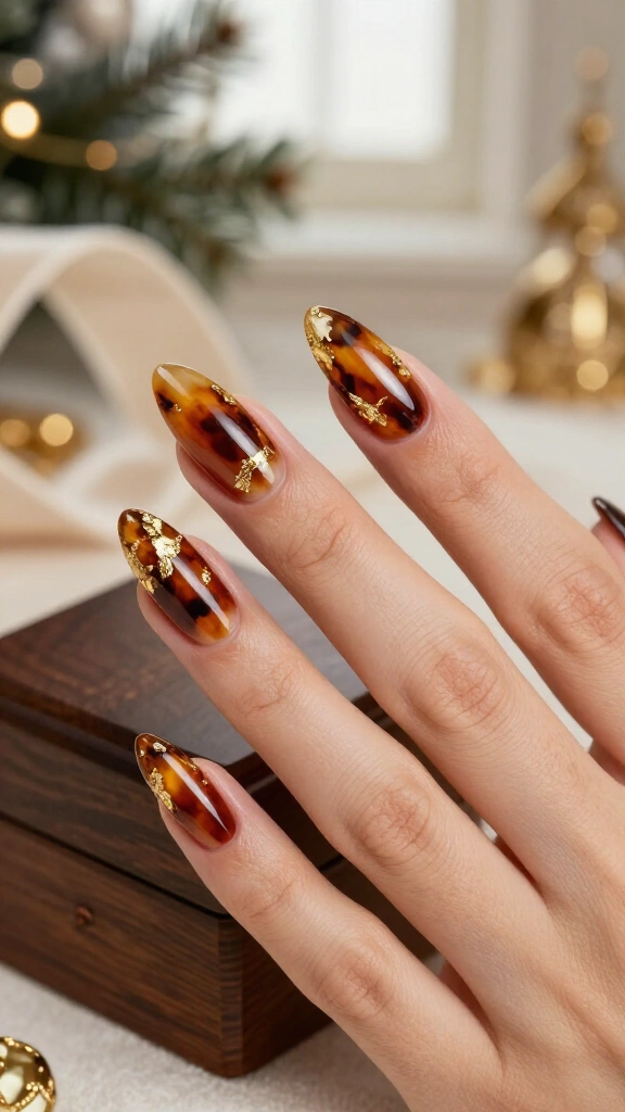 Tortoiseshell with gold ribbon detailing