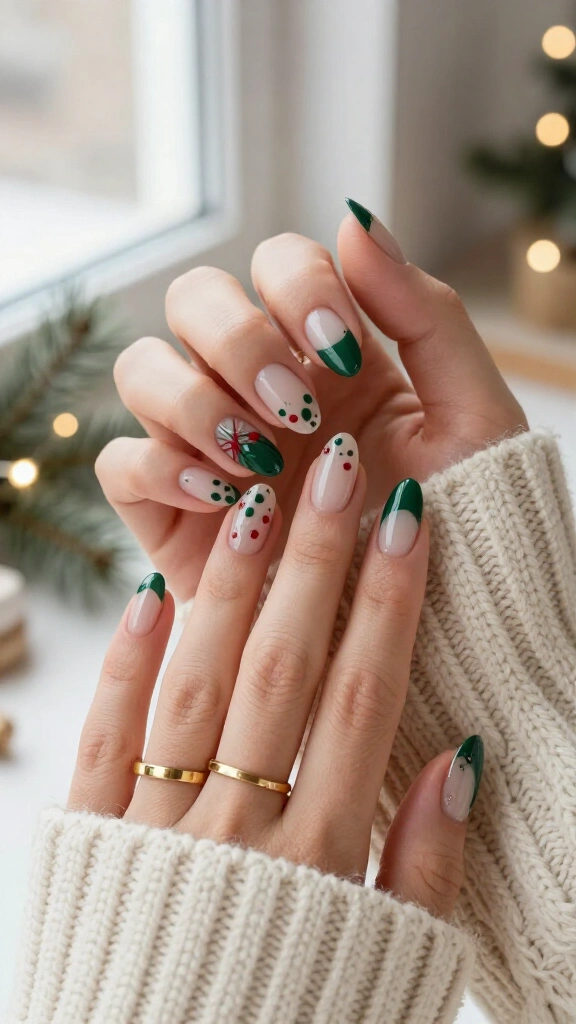 Mistletoe green micro-dots