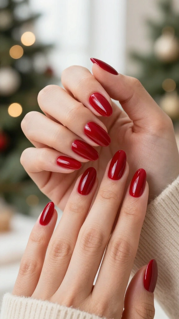 Classic scarlet red with high-gloss gel