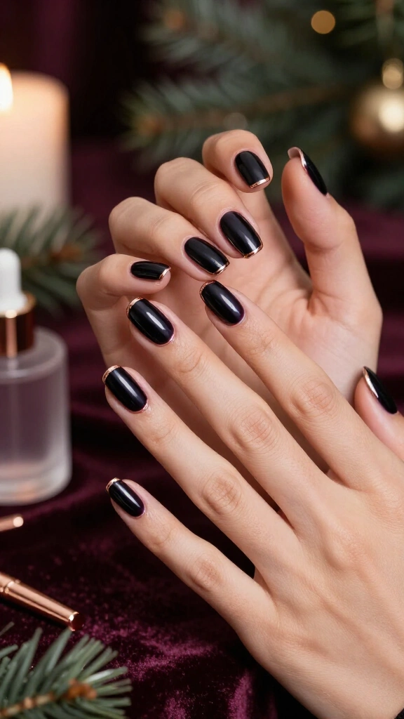 Moody plum with rose-gold outlines