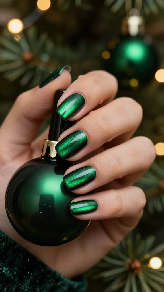 Deep forest green cat-eye
