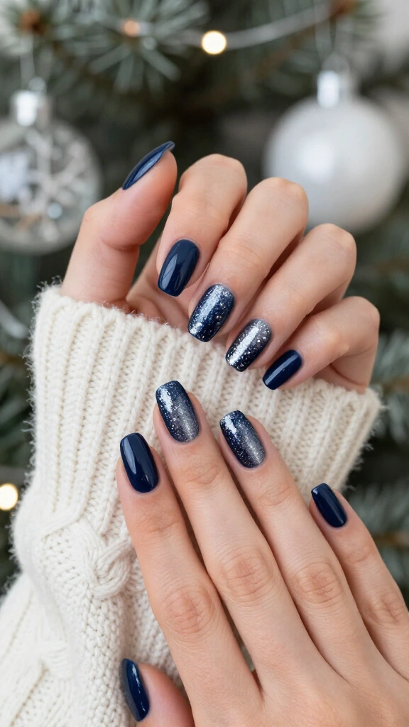 Moody midnight blue with celestial silver