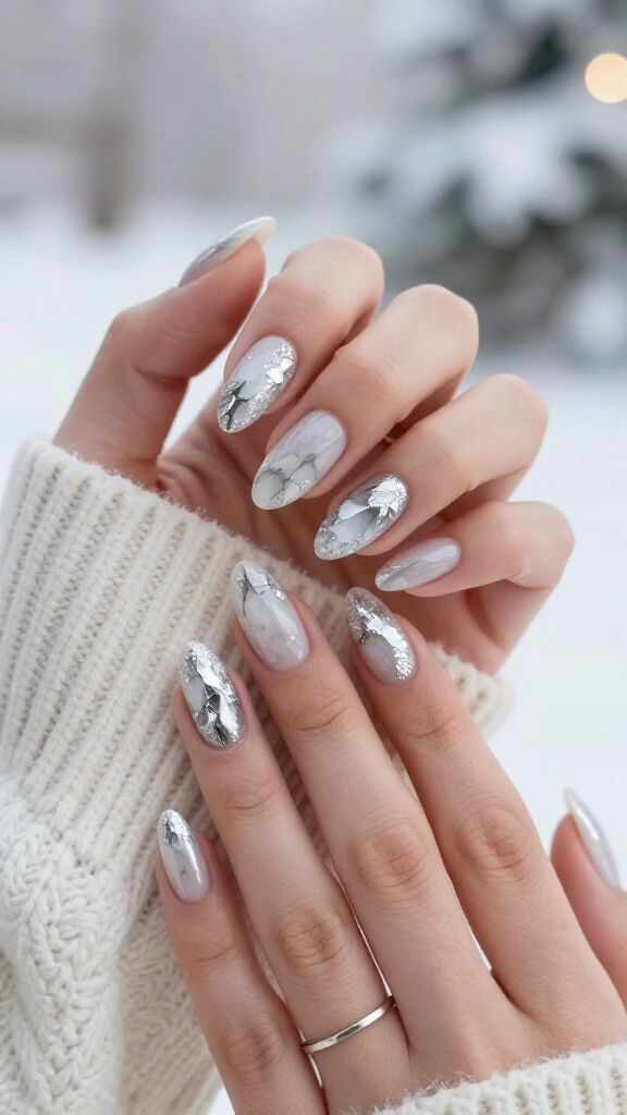 Gilded White Geode Accents