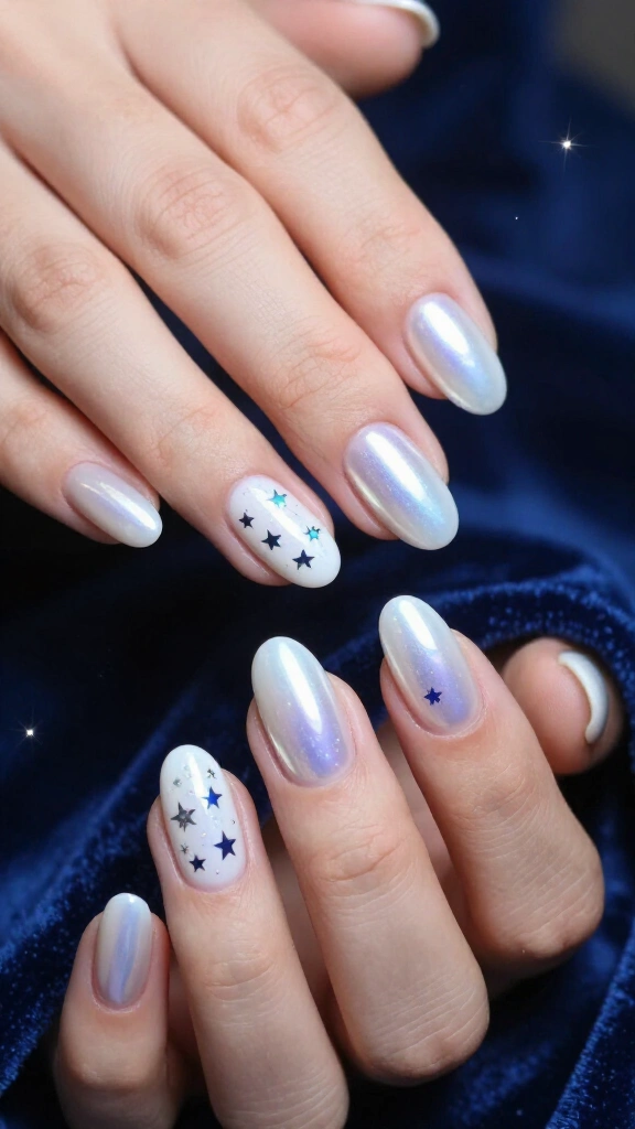 Celestial White Chrome Stars