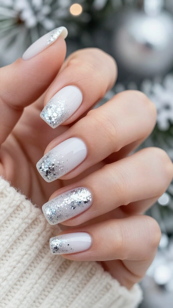 Platinum Glitter-Dipped Marshmallow White