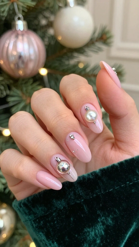 Vintage pink bauble ornament accents