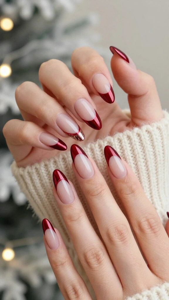Metallic garnet ribbon tips