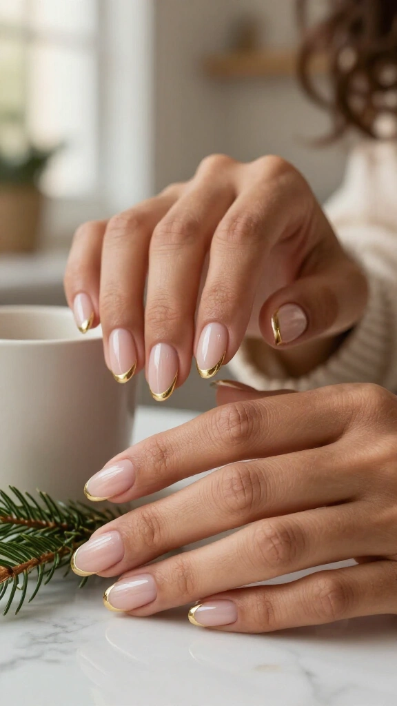 Micro gold French tips