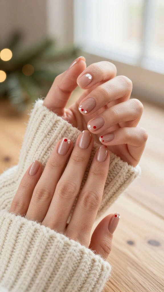 Peppermint dot cuticle accents