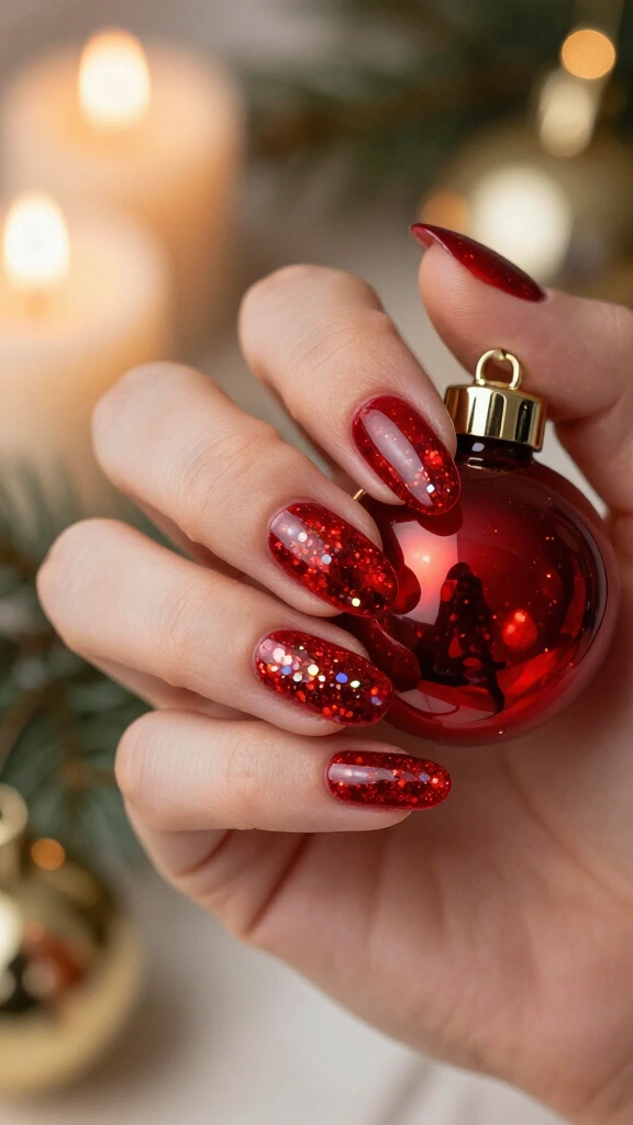Glitter jelly glass nails