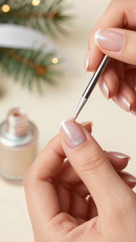 Crisp pearlized velvet tips