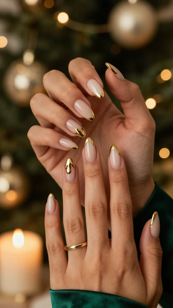 Molten Liquid Gold French Tips
