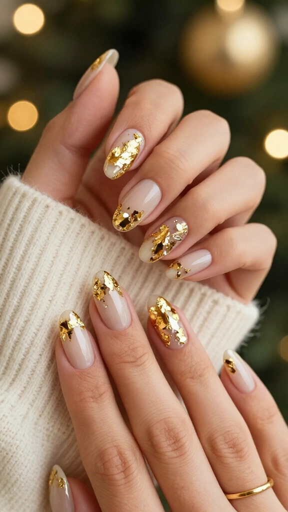 24K Gilded Gold Leaf on Bare Glass Nails