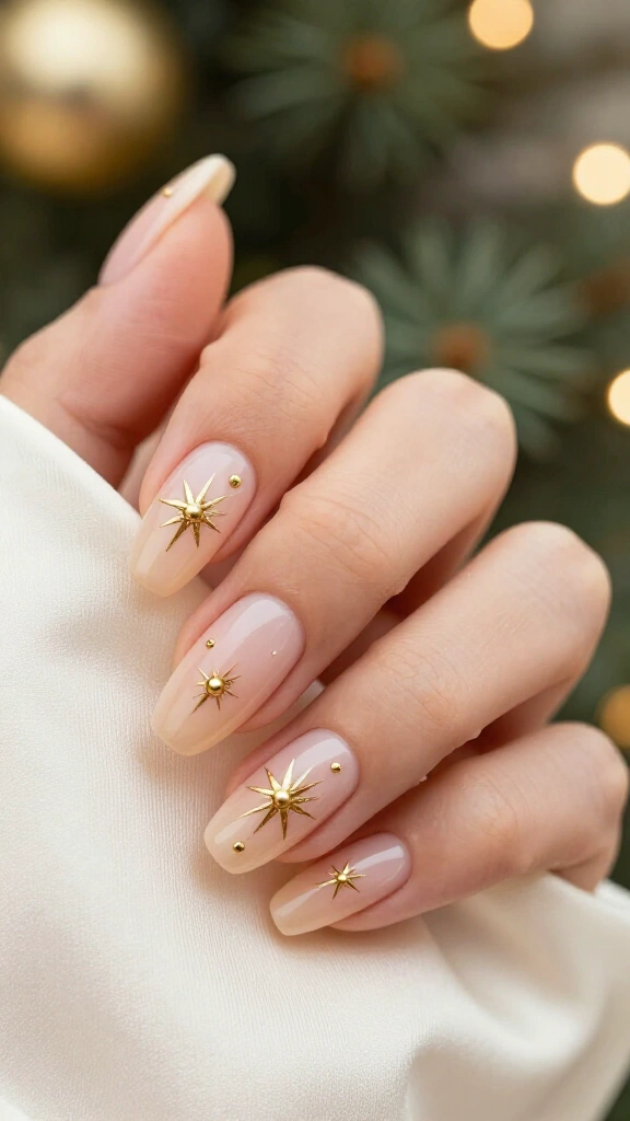 Delicate Celestial Starbursts on Soft Peach