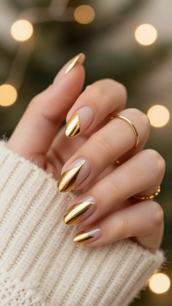 Negative-Space Gold Geometric Cutouts
