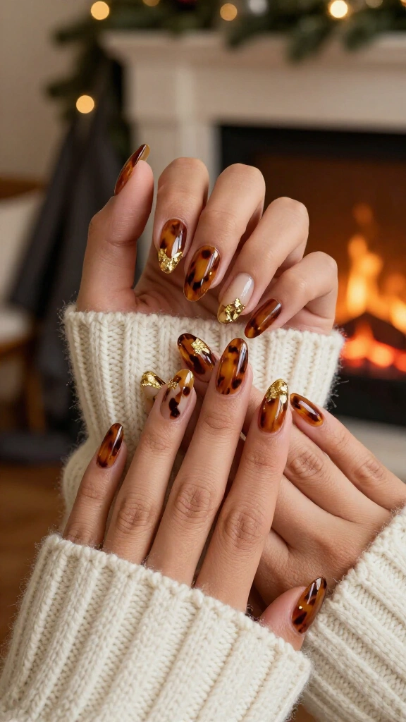 Tortoiseshell with molten gold foil
