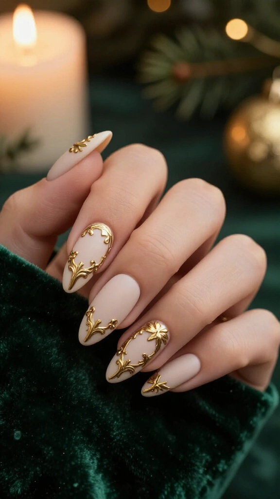 Vintage Baroque Filigree on Matte Nude
