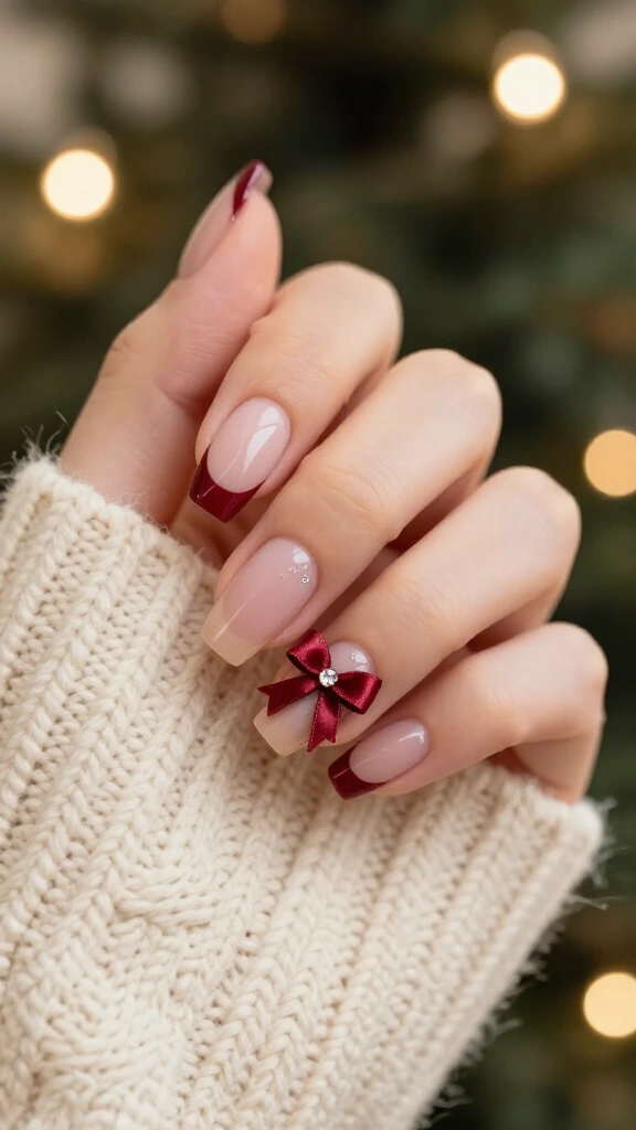Micro-French with 3D ribbon bows