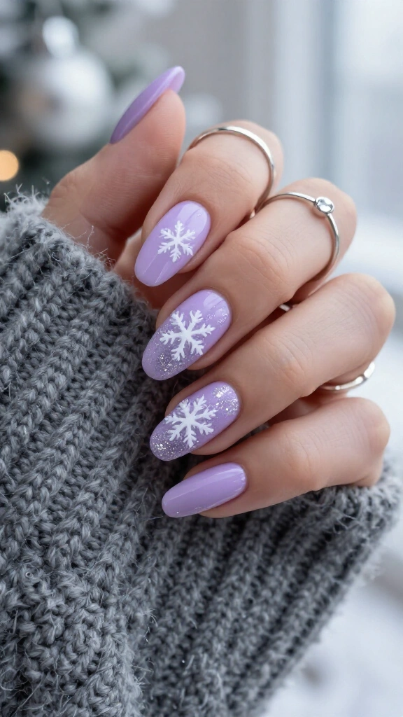 Frosted Lavender Snowflakes