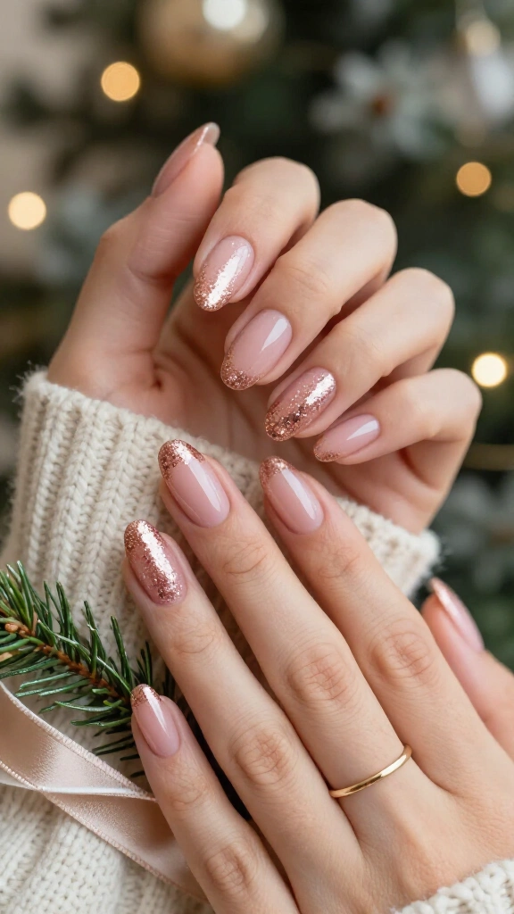 Rose Gold Dusting on Blush Base