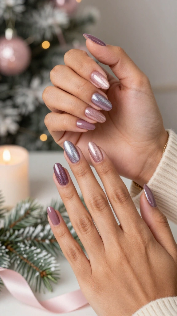Sugarplum Shimmer Velvet Nails